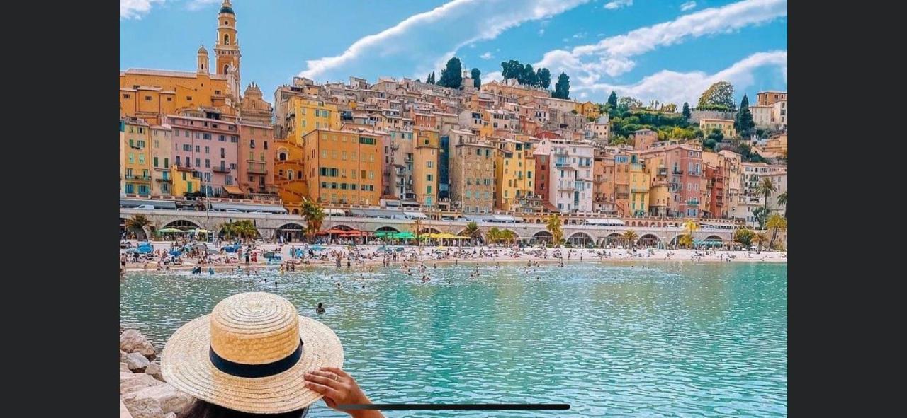 Menton Centre Vue Imprenable Sur Mer Et Jardin Bioves Exterior foto