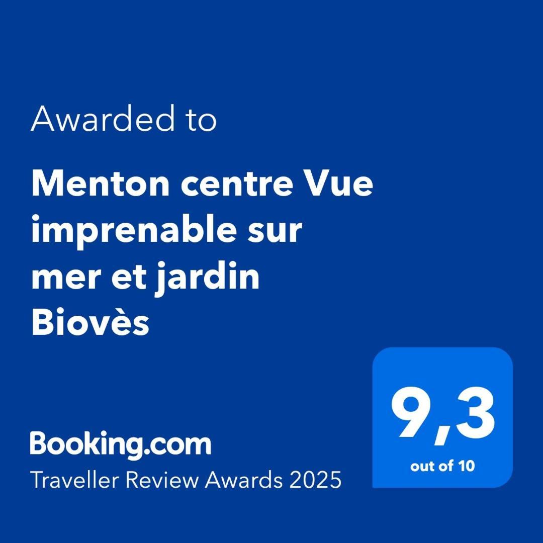 Menton Centre Vue Imprenable Sur Mer Et Jardin Bioves Exterior foto
